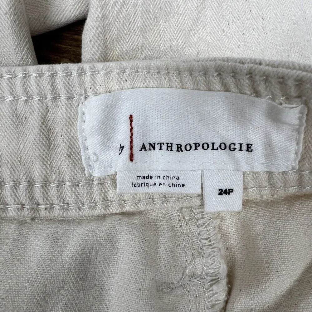 Anthropologie Pants‎ 24 P Womens Beige Twill Straight Leg Carpenter - Picture 8 of 11
